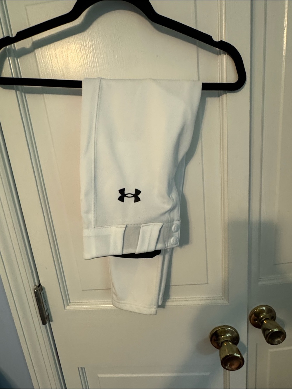 Under Armour Youth Small White Baseball Pants Open Bottom Belt Loops YS - Picture 2 of 9